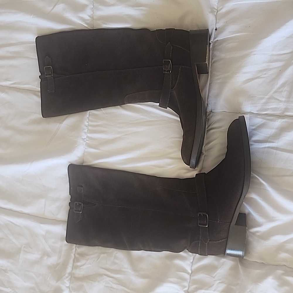 Vero cuoio boots 40 brown suede 16 inches tall riding boot style